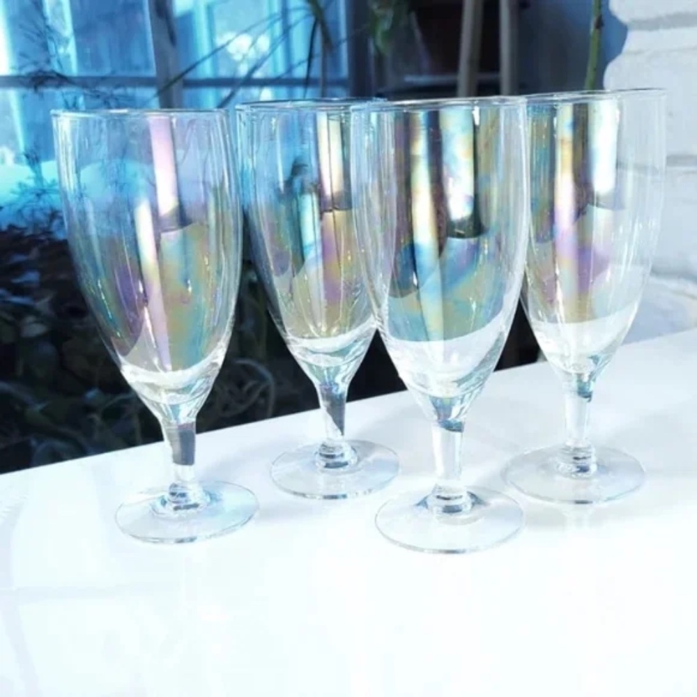 Gorgeous Iridescent Cordial Stemware Glasses